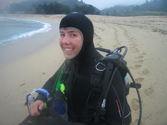 Jesi at Monastery Beach.  The entrance and surge proved to be a bit challenging at this site.  Nothing we couldn't handle though.