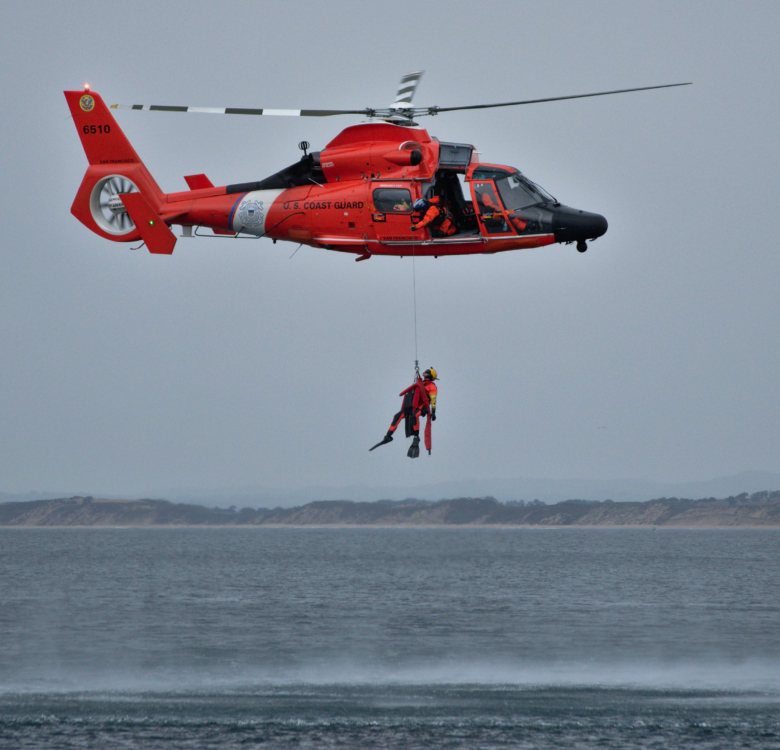 Coast Guard helicopter water rescue demonstration at Breakwater – Not ...